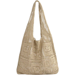 Shein Minimalist Crochet Bag Hollow Out Design Vacation,School Bag,Large Capacity,Portable,For Teen Girls Women College Students,White-Collar Workers,Perfect For Work,Back To School,Middle School,High School,College,Vacation, Perfectly Matching With Crochet Set, Vacation Essentials, Perfectly Matching With Beach Accessories Women, Hottest Beach Bags For Women, Beach Necessities, Beach Essentials,Beach Stuff & Summer Essentials, Perfect For Summer, Vacation & Beach, Newest Holiday Bag