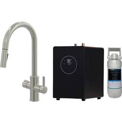Liquida HT45BN 4 in 1 Brushed Nickel Pull Out Instant Boiling Water Kitchen Tap Nickel
