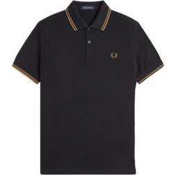 Fred Perry Twin Tipped Polo Shirt - Black/Shaded Stone