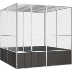 vidaXL Jaula Pájaros Acero Galvanizado Antracita 213.5x217.5x211.5 cm