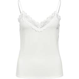 Object Leena Lace Sleeveless Top - White