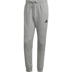 adidas Men's Essentials Fleece Regular Tapered Pants - Medium Grey Heather/Black