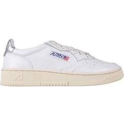 Autry Medalist Low W - White/Silver Leather