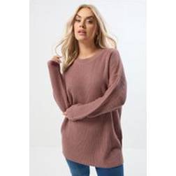 Yours Curve Pink Drop Shoulder Jumper - Pink