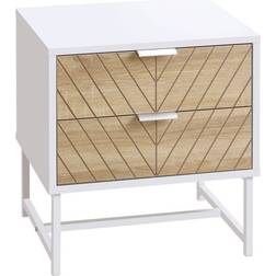 Homcom Modern White Bedside Table 39x45cm