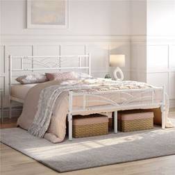 Yaheetech 88.5cm Height Metal White Double Frame Bed