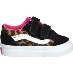 Vans Toddler Old Skool Leopard Print Canvas Shoes - Black