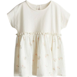 H&M Baby Lyserød Kjole bomuld med korte ærmer
