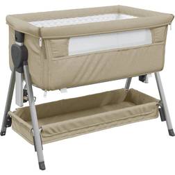 vidaXL Babysäng med Madrass Taupe 55.9x93cm
