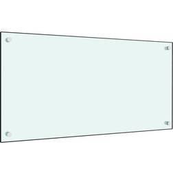 vidaXL Tempered Glass White Splash Guard 40cm