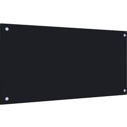 vidaXL Tempered Glass Black Spritzschutz 40cm