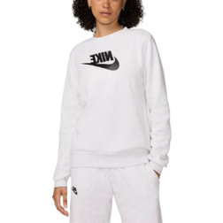 Nike Sportswear Club Fleece Women's Logo Crew Neck Sweatshirt - Birch Heather/Black