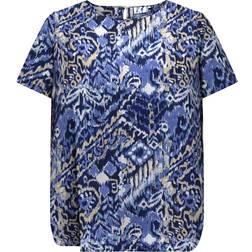 Only Carmakoma Carvika Short Sleeve Top - Blue/Amparo Blue