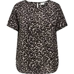 Only Carmakoma Carvika Short Sleeve Top - Beige/Pumice Stone