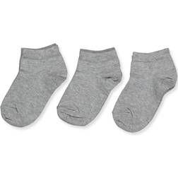 mp Denmark Plain Cotton Footie 3-pack - Grey Melange (99012)