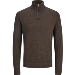 Jack & Jones Emil Plain Quarter Zip - Mulch