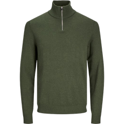 Jack & Jones Emil Plain Quarter Zip - Green/Kombu Green