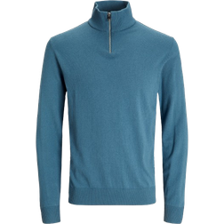Jack & Jones Emil Plain Quarter Zip - Blue/Oceanview