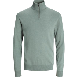 Jack & Jones Emil Plain Quarter Zip - Green/Iceberg Green