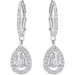 Swarovski Attract Light Pear Pierced Earrings - Silver/Transparent