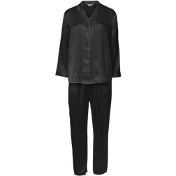 Lady Avenue Pure Silk Basic Pyjamas - Black