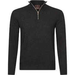 Oscar Jacobson Patton Half Zip Sweater - Dark Gray