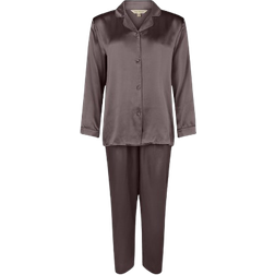 Lady Avenue Pure Silk Basic Pyjamas - Coffee Bean