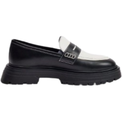 boohooMAN PU Slip On Contrast Chunky Loafer - Black