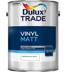 Dulux Trade Vinyl Matt Wall Paint Pure Brilliant White 5L
