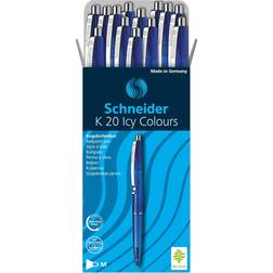 Schneider K 20 Icy Colours Ballpoint Pen Blue 20-pack