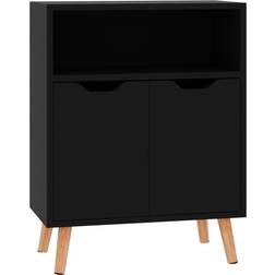 vidaXL Engineered Wood High Gloss Black Sideboard 60x72cm