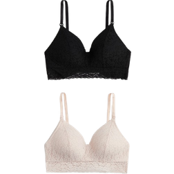 H&M Mama Padded Nursing Bras 2-pack Black/Powder Pink (1074171008)