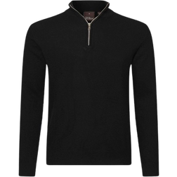 Oscar Jacobson Patton Half Zip Sweater - Black