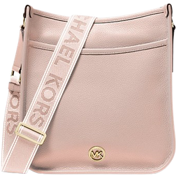 Michael Kors Luisa Large Pebbled Leather Messenger Bag - Soft Pink