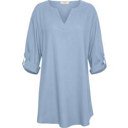 Cream Crventa Linen Tunic - Cashmere Blue