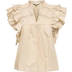 Only Stoponlsunny Top - White/Humus