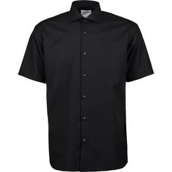 Seven Seas Fine Twill Short Sleeve Shirt - Black