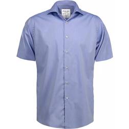Seven Seas Fine Twill Short Sleeve Shirt - Light Blue