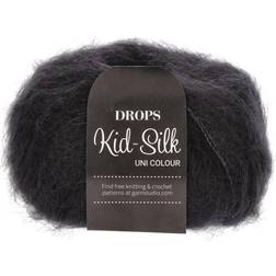 Drops Design Kid Silk Uni Colour Black 210m