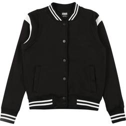 Urban Classics Girl's Inset College Sweat Jacket - Black/White