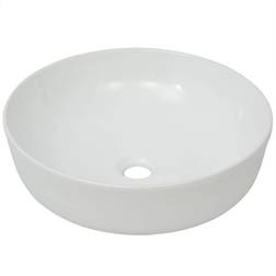 vidaXL Wastafel Rond wit 41,5 x 13,5 cm Keramiek