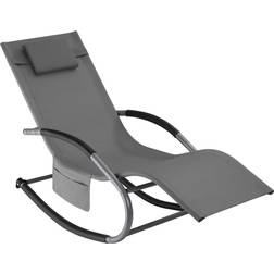 tectake Sun Lounger Taya Modern Design Grey