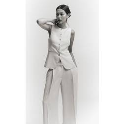 H&M Longweste Damen - Cremefarben