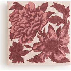 H&M 20-Pack Patterned Paper Napkins Dark Pink Floral