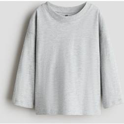 H&M Boys Long-sleeved Cotton T-shirt - Grey