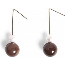NA-KD Mixed Pearl and Stone Earrings - Brun