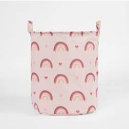 OHS Rainbow Print Storage Blush Basket