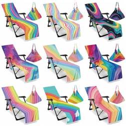 Shein Rainbow Striped Ultra Fine Beach Loose Chair Cover