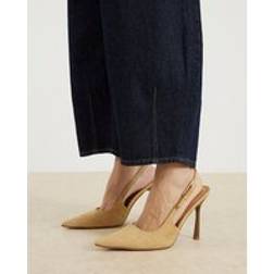 River Island Womens Beige Slingback Buckled Court Heels