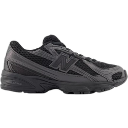 New Balance Little Kid's 740 Bungee Lace - Black Cement/Black